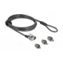 Kabel zabezpieczający do notebooka Delock Navilock z 3 głowicami blokującymi dla Kensington, Noble Wedge i Nano Slot (20676)