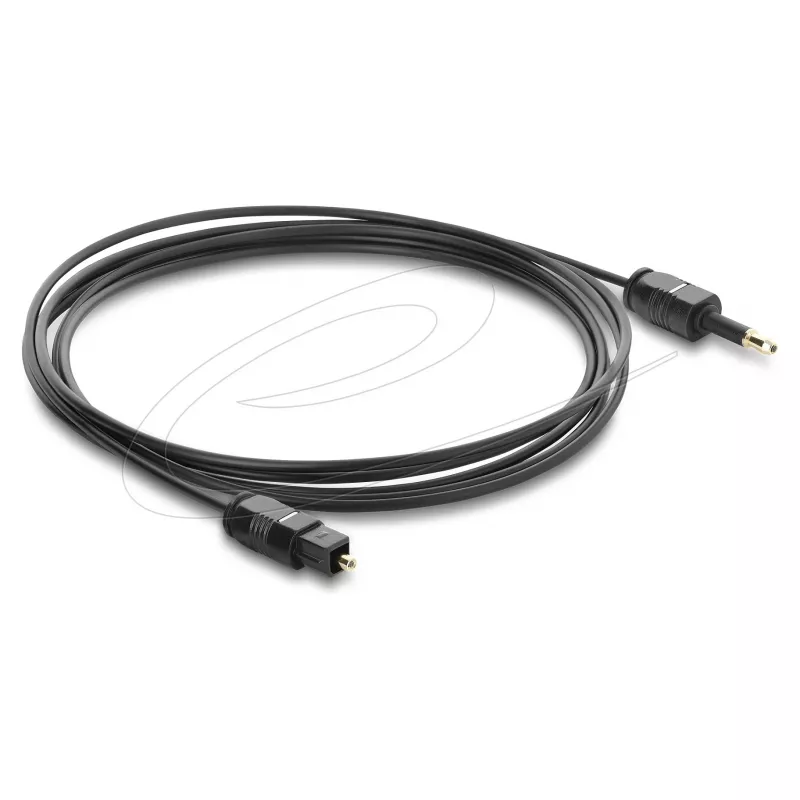 Delock Optyczny kabel audio – Mini TOSLINK 3.5mm na TOSLINK, 2m, czarny
