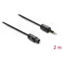 Delock Optyczny kabel audio – Mini TOSLINK 3.5mm na TOSLINK, 2m, czarny