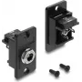 Delock Panel Mount DC Power Jack 5,5 x 2,5 mm Gniazdo żeńskie, zakończenie lutowane, czarny 91186