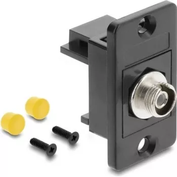 Adapter panelowy DELOCK FC Simplex żeński-żeński, obudowa metalowa, tuleja ceramiczna, czarny (91189)