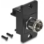 DELOCK Adapter do montażu panelowego IEC C14 męski na F-Type żeński czarny 91196