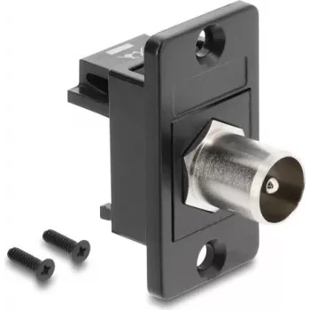 Adapter panelowy DELOCK IEC C14 wtyk do gniazda F-Type, czarny 91204