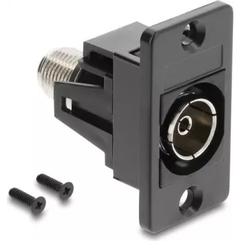 Adapter panelowy DELOCK IEC C14 do F-Type żeńskiego, czarny 91195