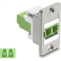 Delock złącze panelowe LC Duplex Multimode OM5 limonkowe zielone srebrny kołnierz 91105