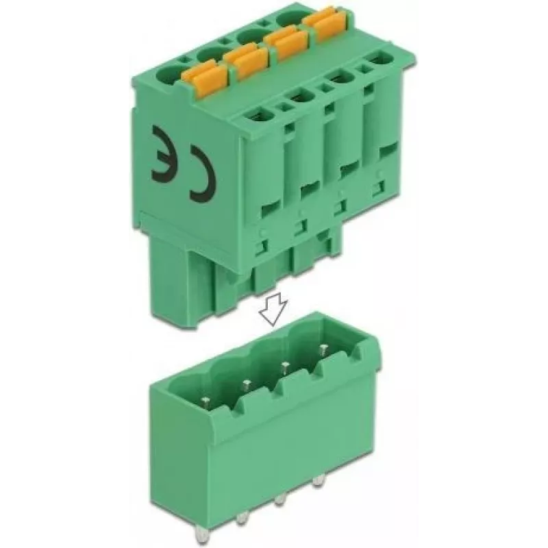 Delock Zestaw Złączy Śrubowych PCB 4-pinowe, Raster 5,08 mm, Pionowe (66501)