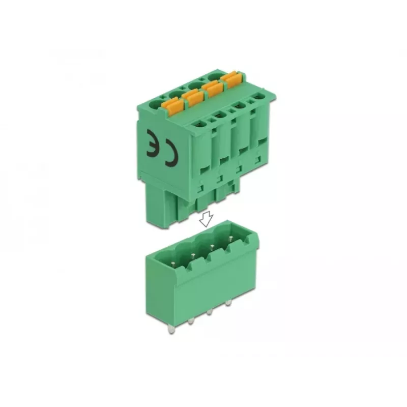 Delock Zestaw Złączy Śrubowych PCB 4-pinowe, Raster 5,08 mm, Pionowe (66501)