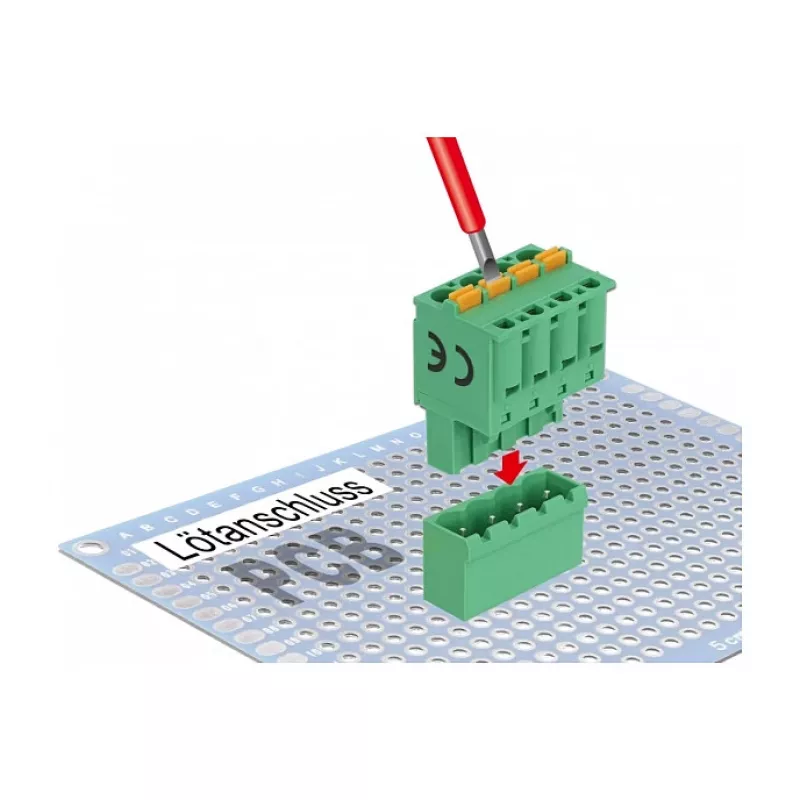 Delock Zestaw Złączy Śrubowych PCB 4-pinowe, Raster 5,08 mm, Pionowe (66501)