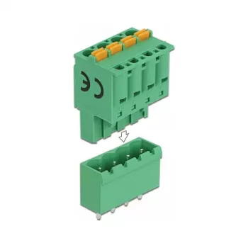Delock Zestaw Złączy Śrubowych PCB 4-pinowe, Raster 5,08 mm, Pionowe (66501)