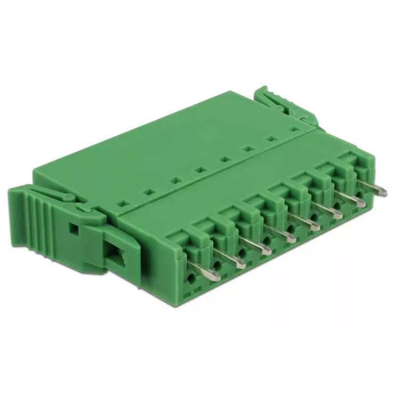 Delock Zestaw Złączy Zaciskowych PCB 8-pinowych, Raster 3,81 mm, Pionowy, Zielony (10 sztuk) 65974