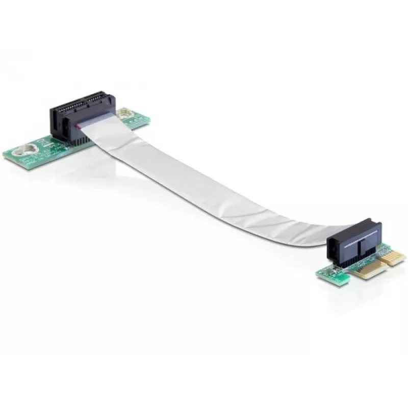 Karta riser Delock PCI Express x1 na x1 z elastycznym kablem, 13 cm, skierowana w lewo