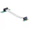 Karta riser Delock PCI Express x1 na x1 z elastycznym kablem, 13 cm, skierowana w lewo