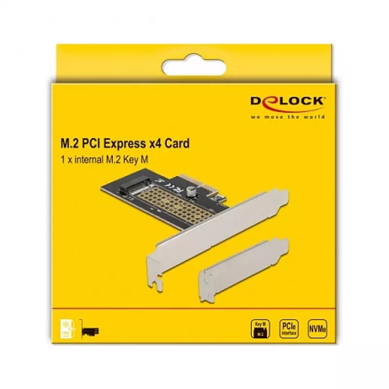 Delock karta PCI Express x4 na 1 x wewnętrzny NVMe M.2 Key M 80 mm - niski profil 90047