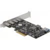 Karta Delock PCI Express x4 na 4 x USB Type-C + 1 x USB Type-A - SuperSpeed USB 10 Gbps - Low Profile, kontroler USB