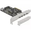 Karta Delock PCI Express x4 na 4 x USB Type-C + 1 x USB Type-A - SuperSpeed USB 10 Gbps - Low Profile, kontroler USB