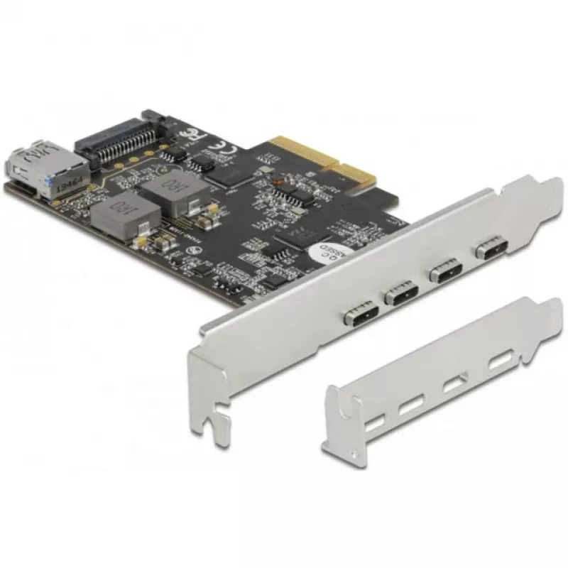 Karta Delock PCI Express x4 na 4 x USB Type-C + 1 x USB Type-A - SuperSpeed USB 10 Gbps - Low Profile, kontroler USB