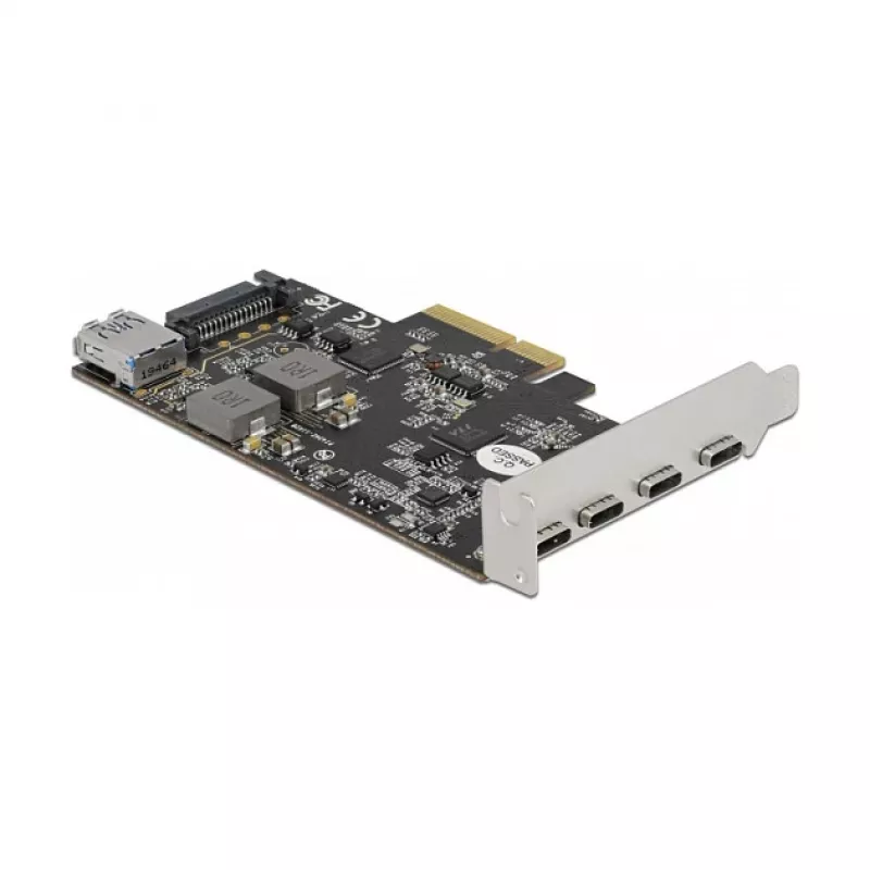 Karta Delock PCI Express x4 na 4 x USB Type-C + 1 x USB Type-A - SuperSpeed USB 10 Gbps - Low Profile, kontroler USB