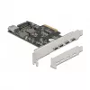 Karta Delock PCI Express x4 na 4 x USB Type-C + 1 x USB Type-A - SuperSpeed USB 10 Gbps - Low Profile, kontroler USB