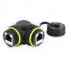 Delock Złączka RJ45 kat.6 żeńska na żeńską z gwintem M23 x 1.5 mm i nasadką ochronną, kątowa 90°, IP68, czarna