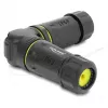 Delock RJ45 żeński do RJ45 żeński łącznik Cat.6 z gwintem M23 x 1,5 mm, kątowy 90°, pyłoszczelny i wodoszczelny IP68, czarny