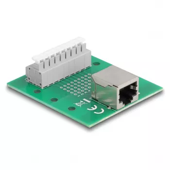 Delock RJ45 żeńskie do złącza zaciskowego z przyciskiem do szyny DIN 66992