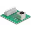 Delock RJ45 Jack to Terminal Block z przyciskiem do szyny DIN pod kątem (66993)