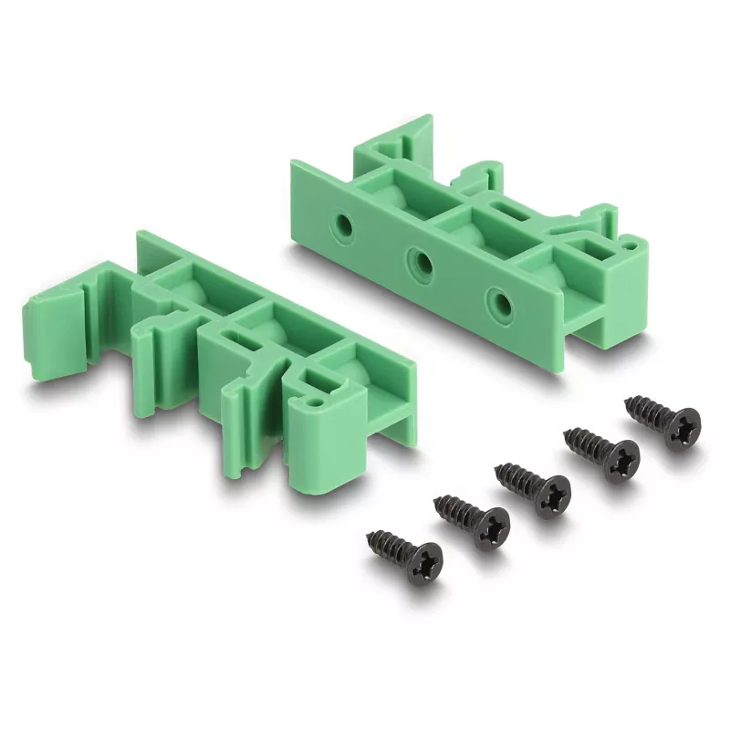 Delock RJ45 Jack to Terminal Block z przyciskiem do szyny DIN pod kątem (66993)