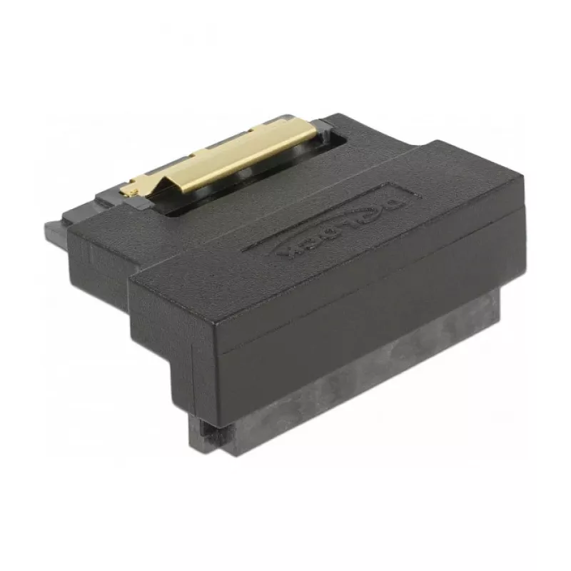 Delock SATA 22 Pin Żeński na Męski Adapter z Zatrzaskiem – Kątowy w dół