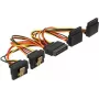 Kabel rozdzielający zasilanie SATA DeLOCK 15cm 1x SATA 15-pin męski do 2x SATA 15-pin żeński zatrzaskowy/klips metalowy 3,3V/5V/12V czarny/żółty/czerwony/pomarańczowy 60153