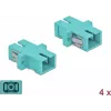 Złącze światłowodowe DeLOCK SC Multimode OM3, Simplex, jasnoniebieskie, 4 sztuki 85994