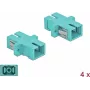 Złącze światłowodowe DeLOCK SC Multimode OM3, Simplex, jasnoniebieskie, 4 sztuki 85994