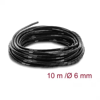 Delock Spiralna rurka kablowa 6 mm średnica 10 m Czarna