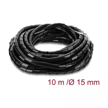 Delock Spiralna owijka kablowa 15 mm średnica 10 m czarna