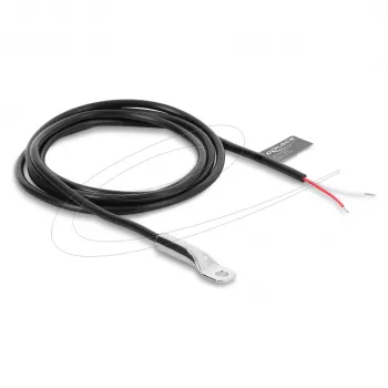 Delock kabel czujnika temperatury M4 NTC 10 kOhm B25/50 3950K 1 m PVC czarny