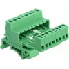 Zestaw złącz śrubowych DeLOCK na szynę DIN, 8-pin, raster 5,08 mm, kątowy, zielony