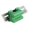 Zestaw złącz śrubowych DeLOCK na szynę DIN, 8-pin, raster 5,08 mm, kątowy, zielony