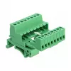 Zestaw złącz śrubowych DeLOCK na szynę DIN, 8-pin, raster 5,08 mm, kątowy, zielony