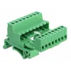 Zestaw złącz śrubowych DeLOCK na szynę DIN, 8-pin, raster 5,08 mm, kątowy, zielony