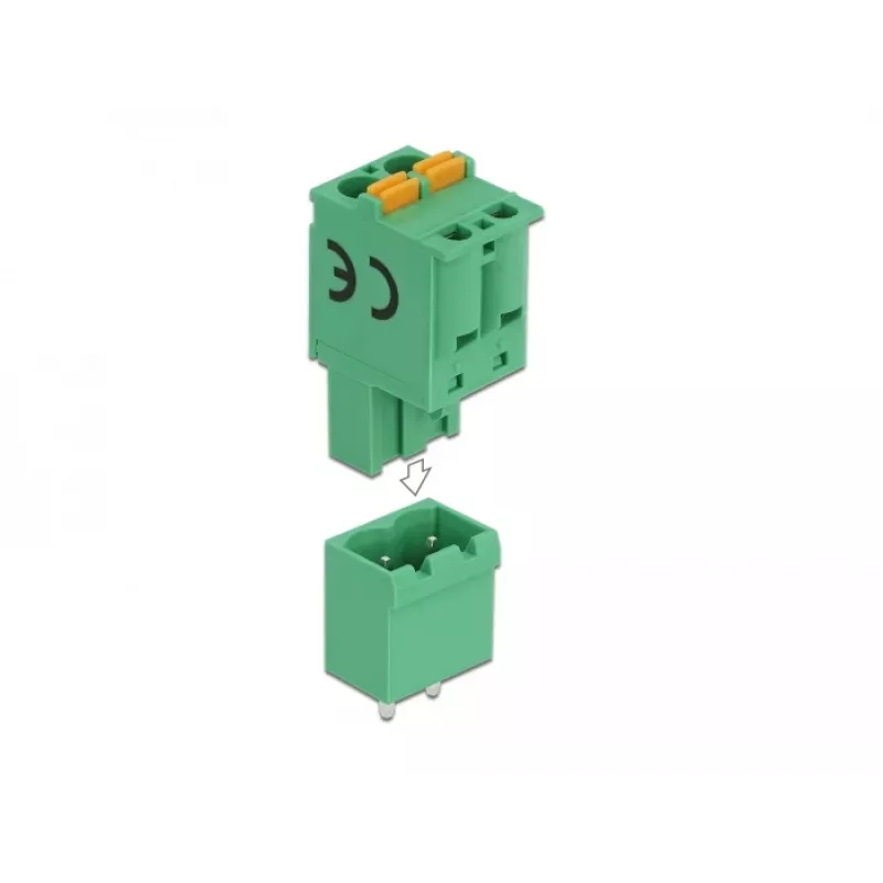 Zestaw złączy śrubowych Delock do PCB, 2-pinowe, raster 5,08 mm, pionowe 66500