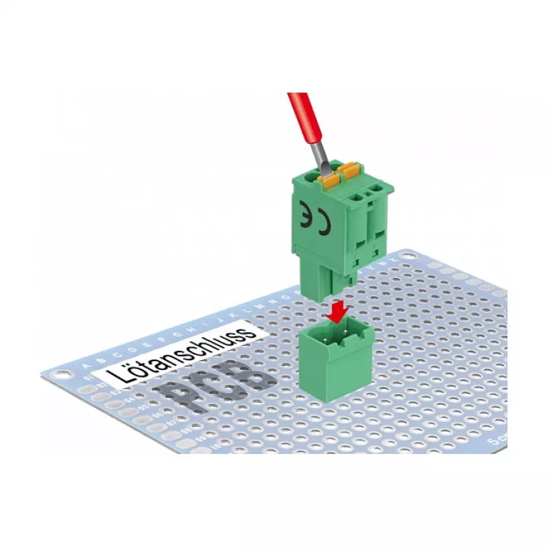 Zestaw złączy śrubowych Delock do PCB, 2-pinowe, raster 5,08 mm, pionowe 66500