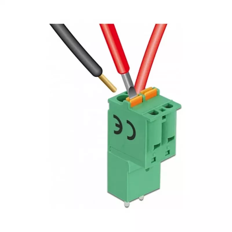 Zestaw złączy śrubowych Delock do PCB, 2-pinowe, raster 5,08 mm, pionowe 66500