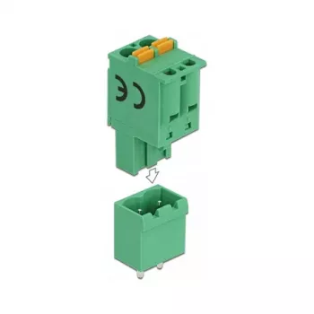 Zestaw złączy śrubowych Delock do PCB, 2-pinowe, raster 5,08 mm, pionowe 66500