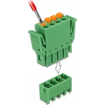 Delock Zestaw Złączy Zaciskowych do PCB 4-pinowe, raster 3,81 mm, pionowe (65970)