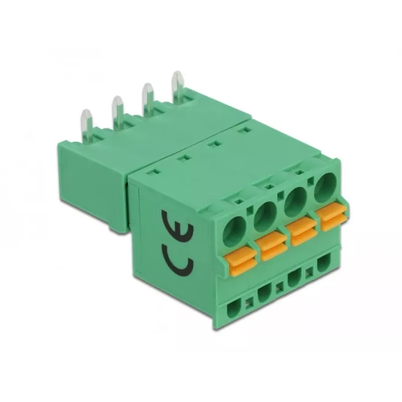 Delock zestaw złączy śrubowych do PCB 4-pinowe, raster 5,08 mm, poziome 66506