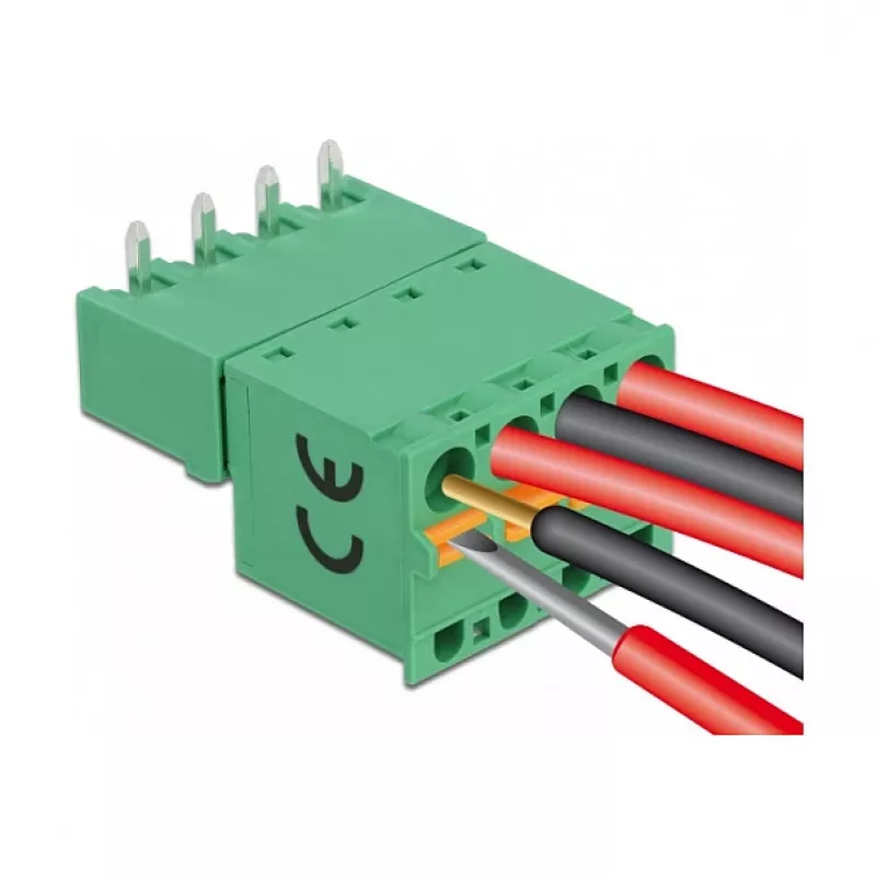 Delock zestaw złączy śrubowych do PCB 4-pinowe, raster 5,08 mm, poziome 66506
