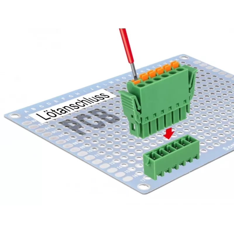 Zestaw złącz śrubowych Delock do PCB 6-pinowy 3,81 mm raster pionowy (65972)