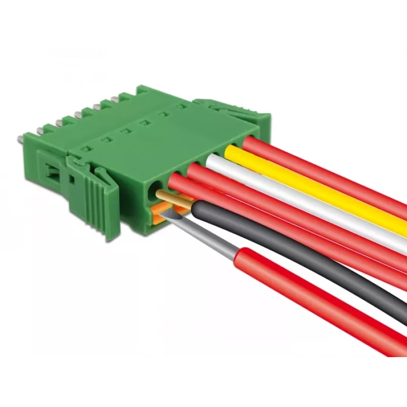Zestaw złącz śrubowych Delock do PCB 6-pinowy 3,81 mm raster pionowy (65972)
