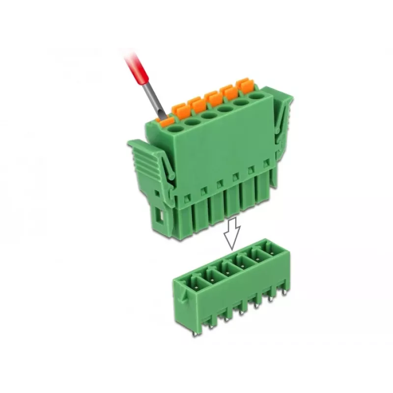 Zestaw złącz śrubowych Delock do PCB 6-pinowy 3,81 mm raster pionowy (65972)
