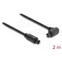 Delock Kabel TOSLINK, 90° kątowy do prostego złącza, średnica 4 mm, 2 m, czarny