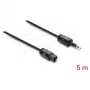 Delock Kabel TOSLINK Mini TOSLINK 3,5 mm męski do TOSLINK męski, Ø 2,2 mm, 5 m, czarny